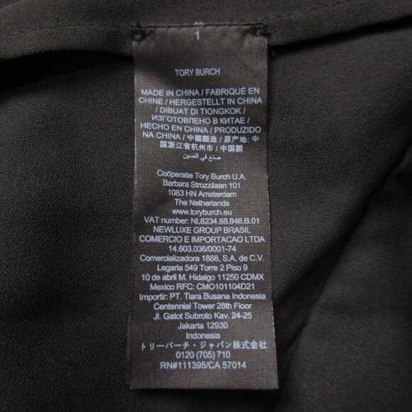 NWT Tory Burch Puffed-sleeve Tunic Dress in Black Belted Gold Trim Midi XS $498 - Picture 7 of 8